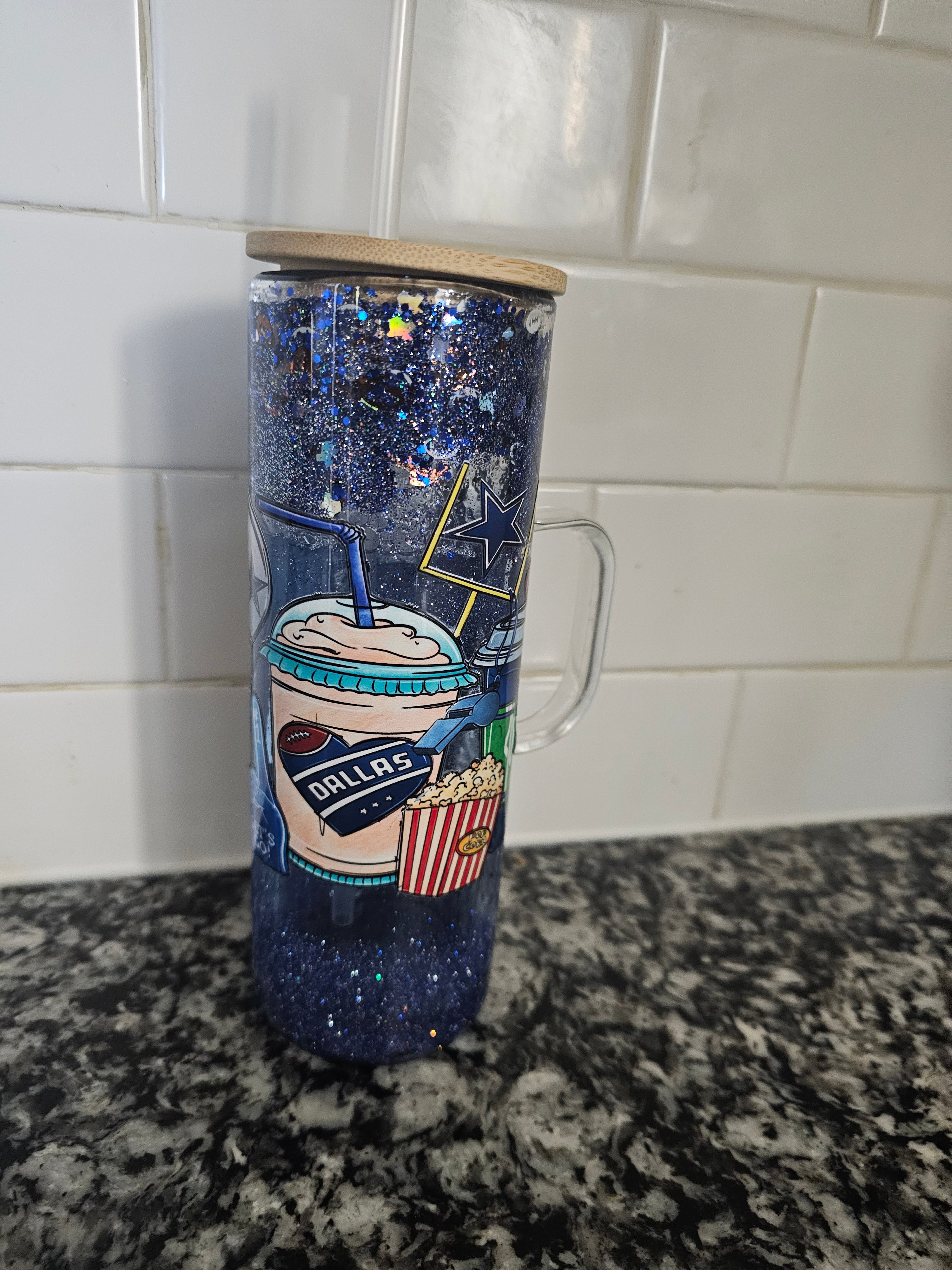 Custom 20oz Glitter Glass Tumbler