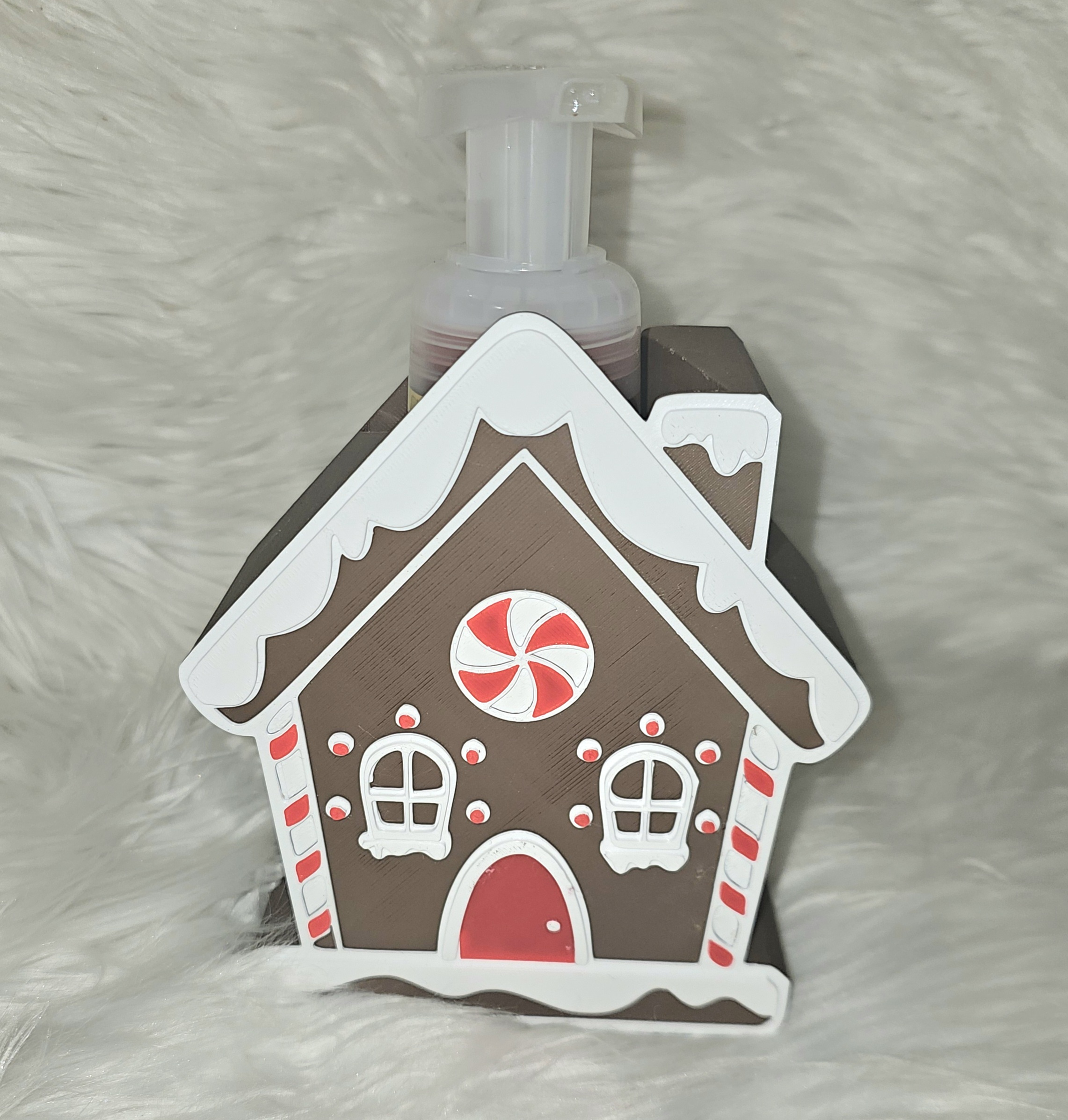 Gingerbread House Christmas Soap Dispenser Holder- Fits Bath & Body Works Foaming Bottles- Soap Not Included
