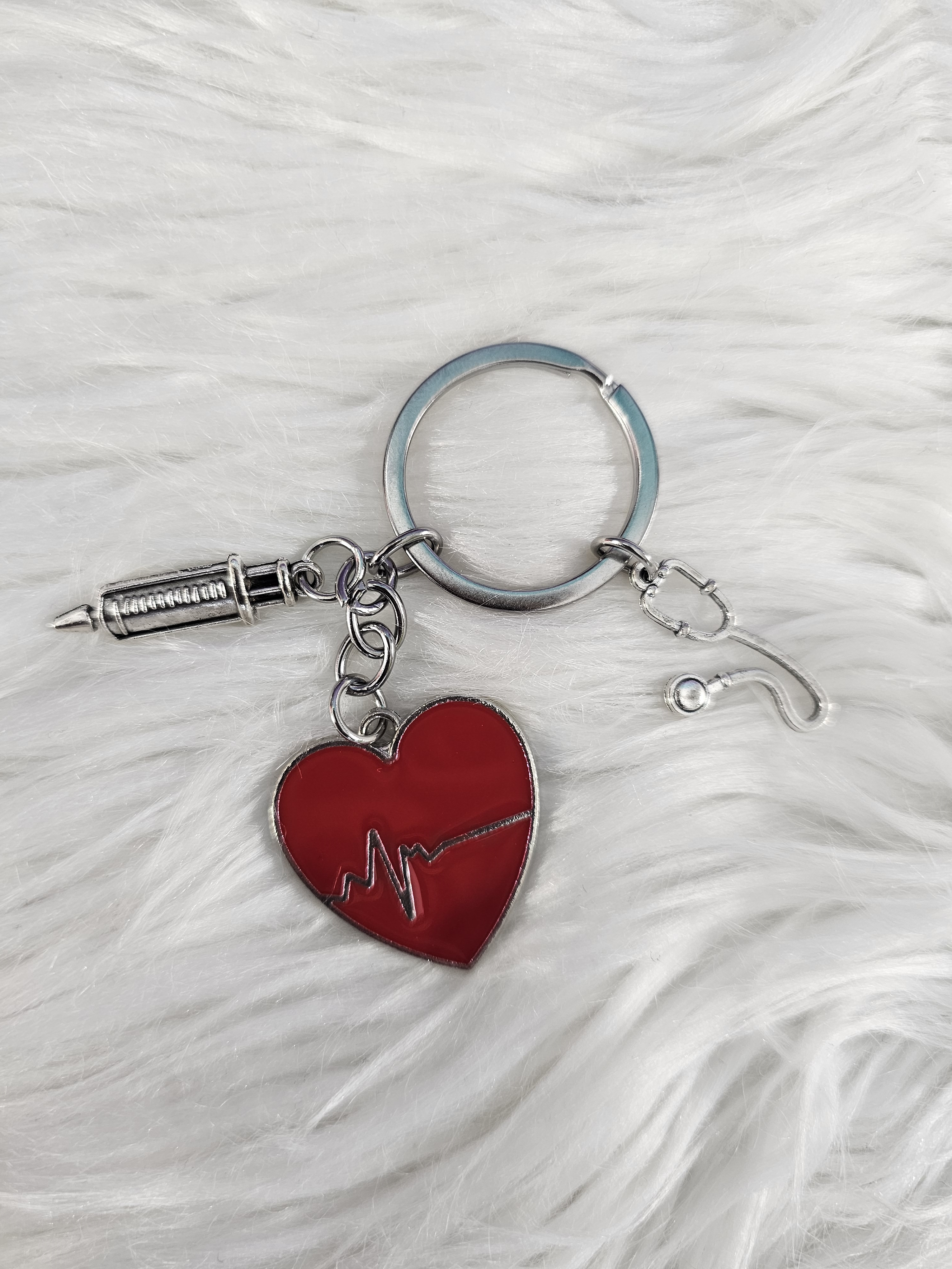 Heartbeat Keychain Charm – Nurse & Healthcare Worker Gift