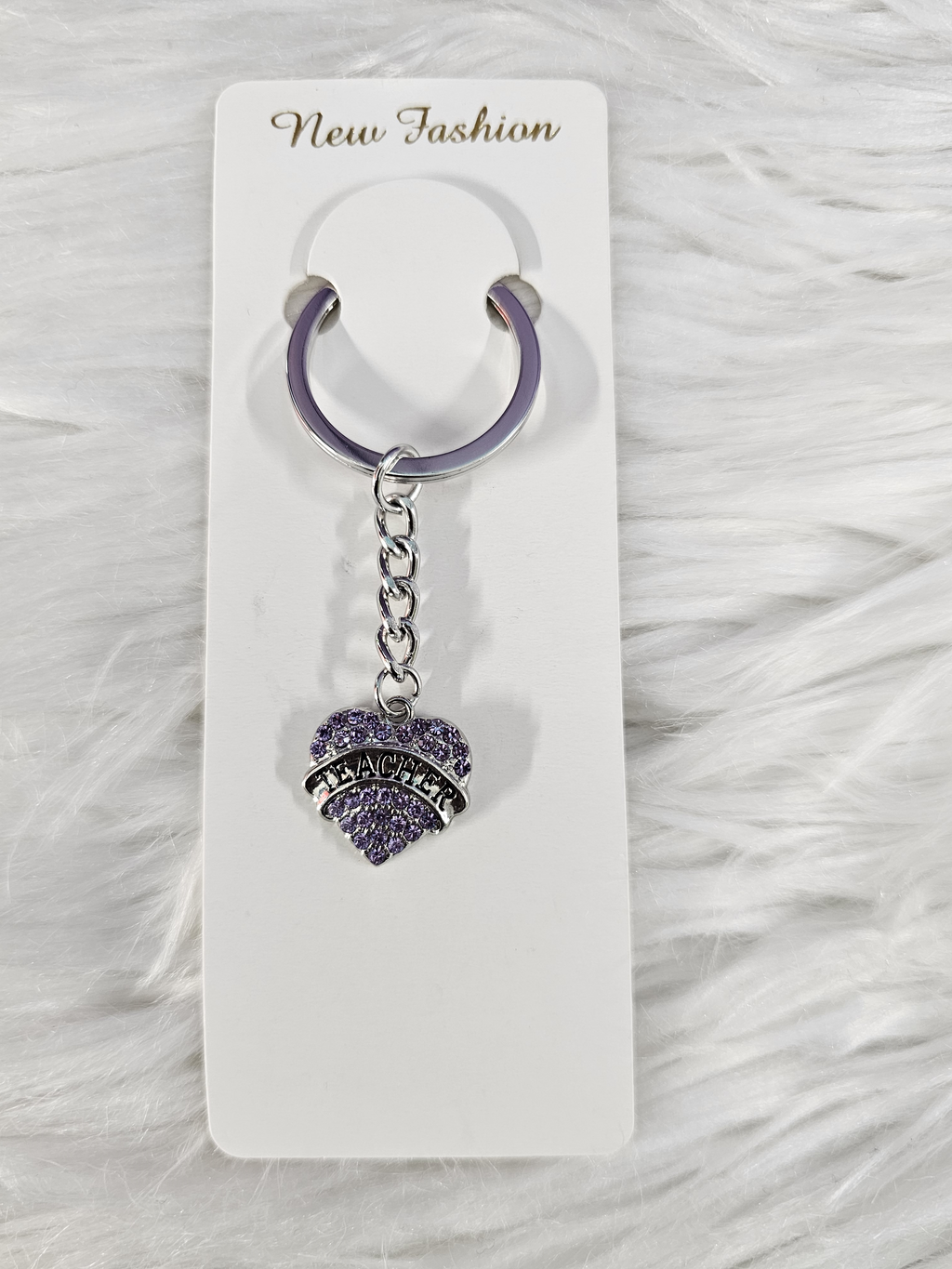 Rhinestone Heart Teacher Key Charm – Sparkly Gift for Teacher Appreciation