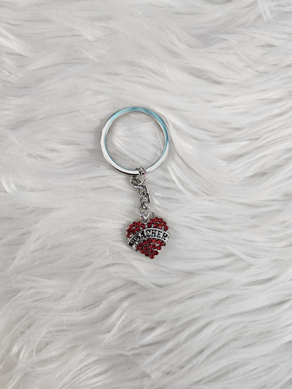 Rhinestone Heart Teacher Key Charm – Sparkly Gift for Teacher Appreciation