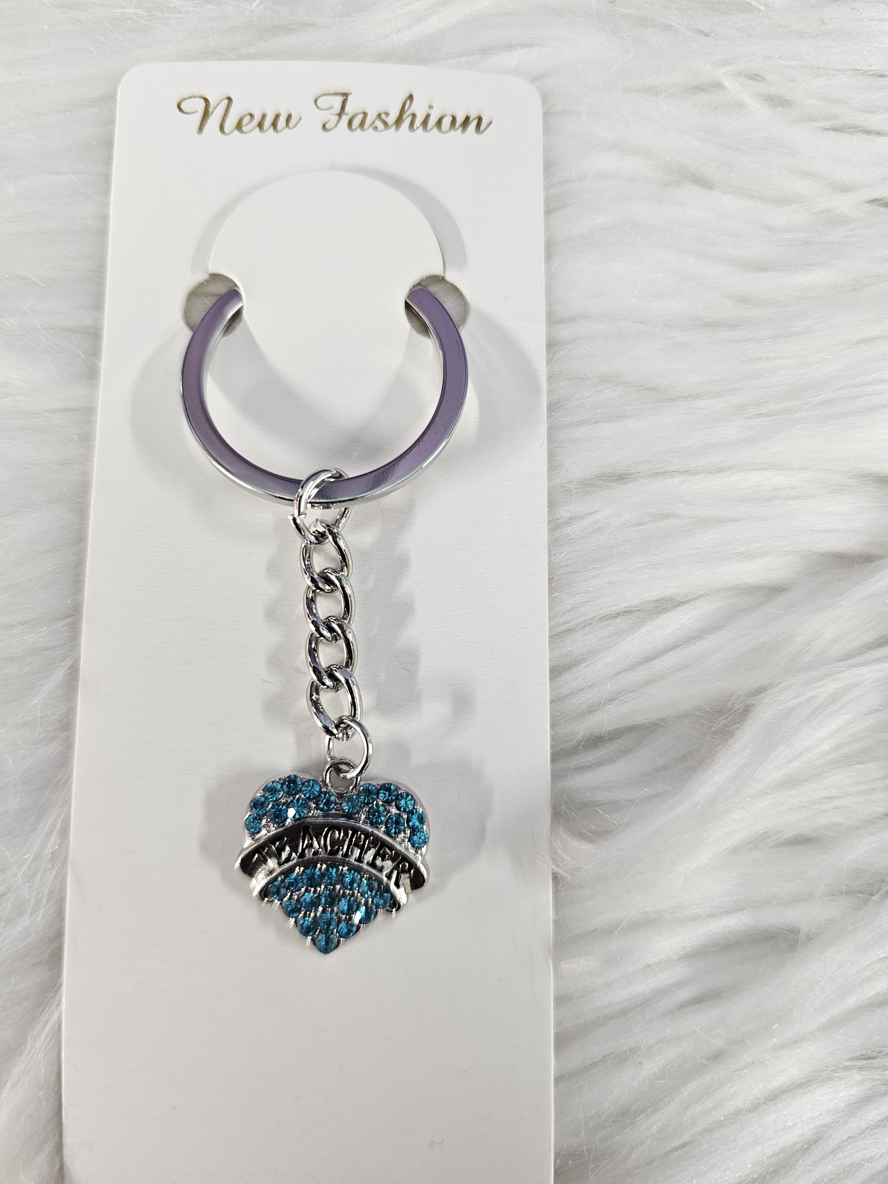 Rhinestone Heart Teacher Key Charm – Sparkly Gift for Teacher Appreciation