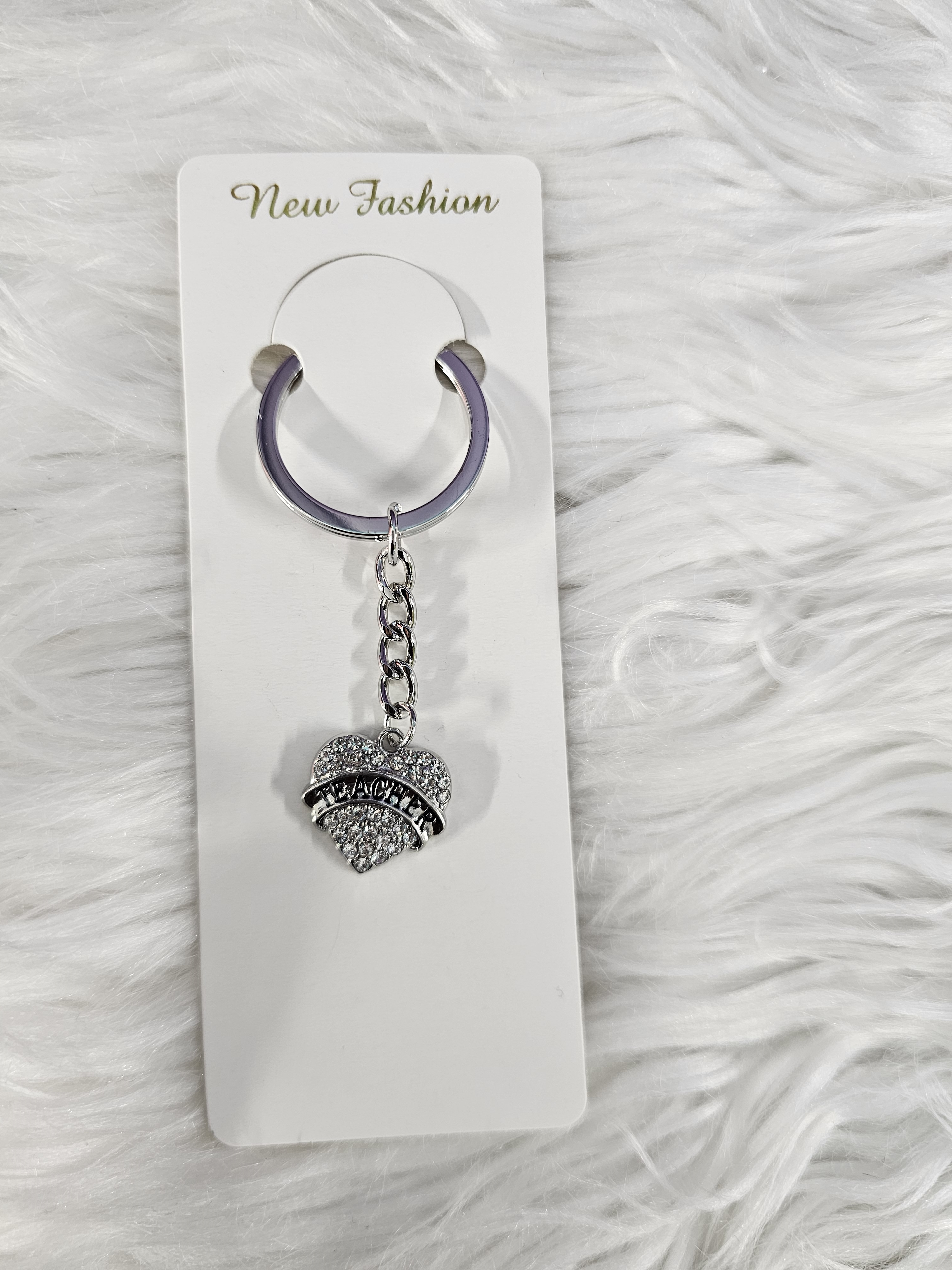 Rhinestone Heart Teacher Key Charm – Sparkly Gift for Teacher Appreciation