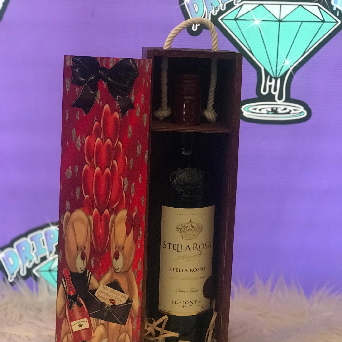 Single Bottle Wooden Decorative Wine Box & Lid